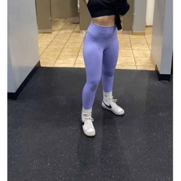 shein Purple Seamless High Stretch Sports Leggings Size 4 - Picture 6 of 8